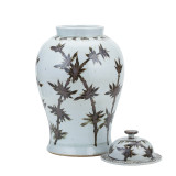 Rusty Brown Dynasty Bamboo Temple Jar