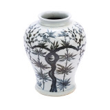Indigo Twisted Plum Bamboo Open Top  Jar