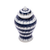 Blue & White Drip Porcelain Temple Jar