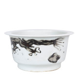 Underglaze Red Dragon Motif Flower Pot