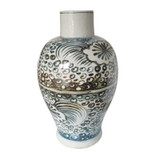 Blue And White Baluster Vase Sea Flower Motif