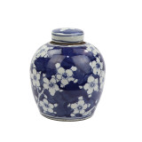 Blue And White Tiny Lid Mini Jar Blue Plum Petal