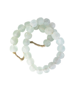 Vintage Sea Glass Beads Aqua White - 2 Sizes
