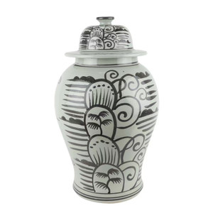 Breeze Temple Jar Black Motif
