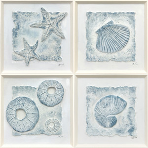 Handpainted Frame Art Coastal Breeze - Set of 4