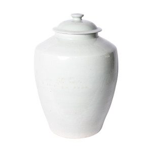 Lidded Barn Porcelain Jar Mint Celadon Green