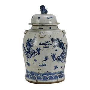 Vintage Temple Jar Dragon Motif - 2 Sizes