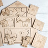 Barn Animals Wood Puzzle - Personalized Kids Farm Puzzle - laser cut wood puzzle