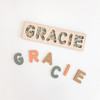 Modern Floral Wood Name Puzzle for Toddlers Babies - Custom Wooden Puzzle