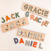 Camping Gear Wood Name Puzzle for Toddlers Babies - Custom Wooden Puzzle