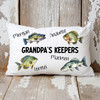 Personalized Fishing linen throw pillow cover, 12 X 20 pillow cover, Father's Day pillow, Family names gift