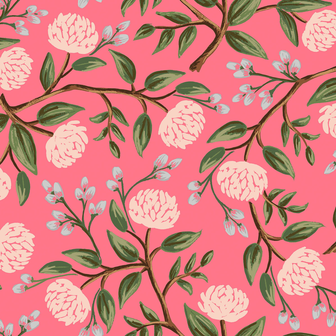 Cotton + Steel Rifle Paper Co. Les Fleurs Canvas Rosa Floral