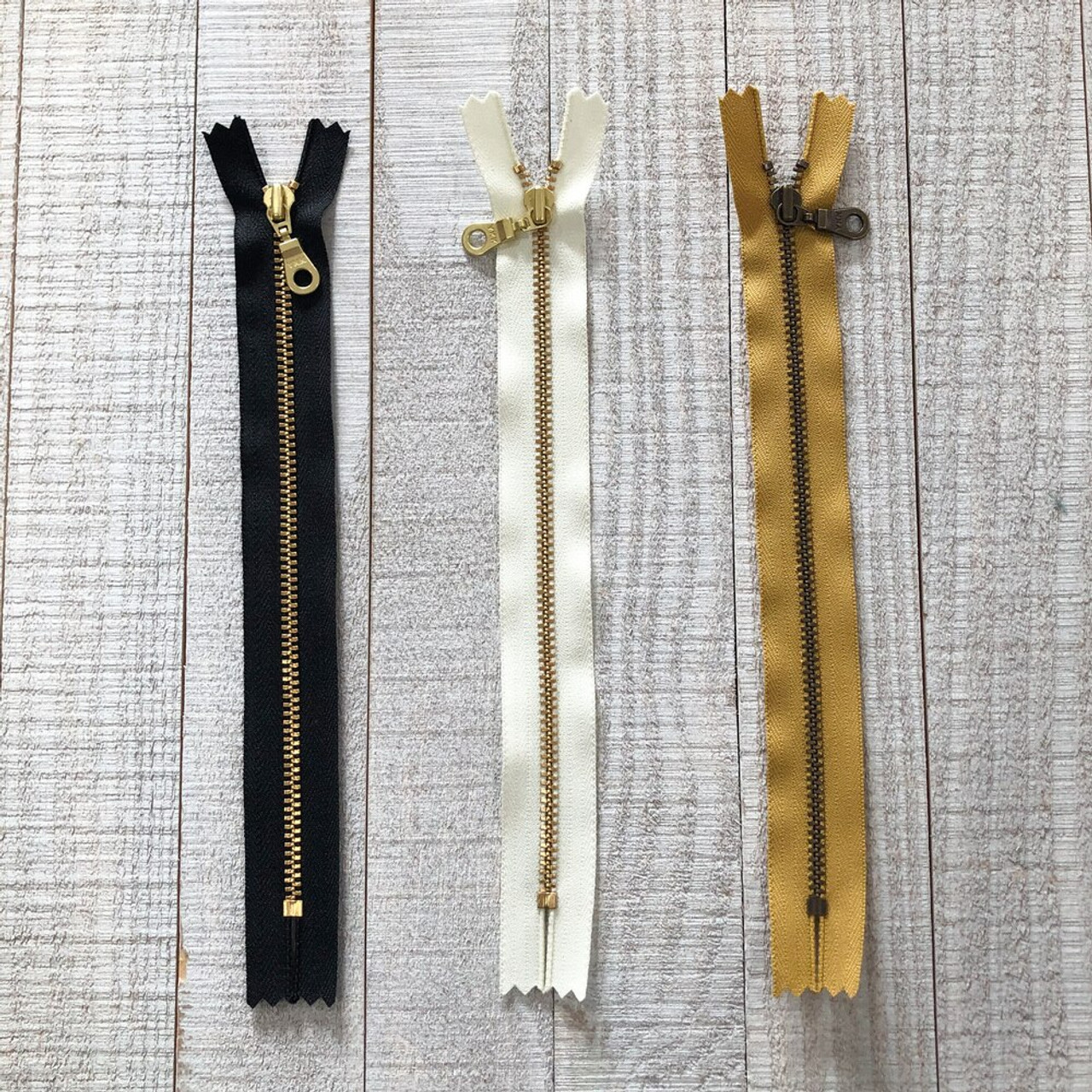 ANTIQUE BRASS READY-MADE YKK METAL ZIPPERS