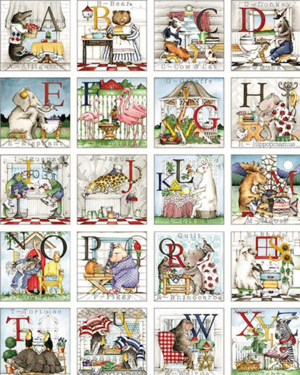photo Abc Fabric Panel animal alphabet fabric panel riley blake hungry animal abc panel