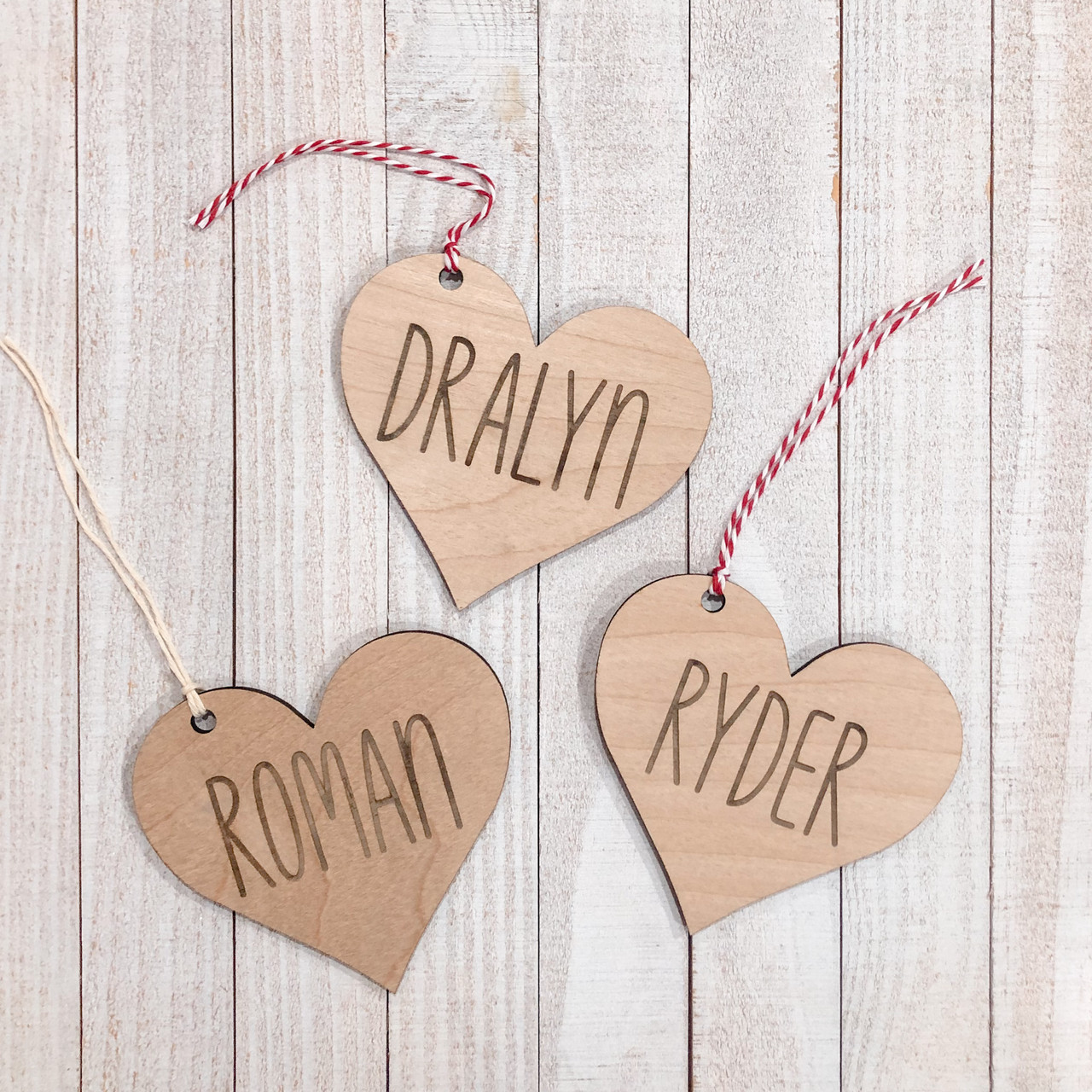 Personalized Valentines Tags Heart Tags Wood Name Free 