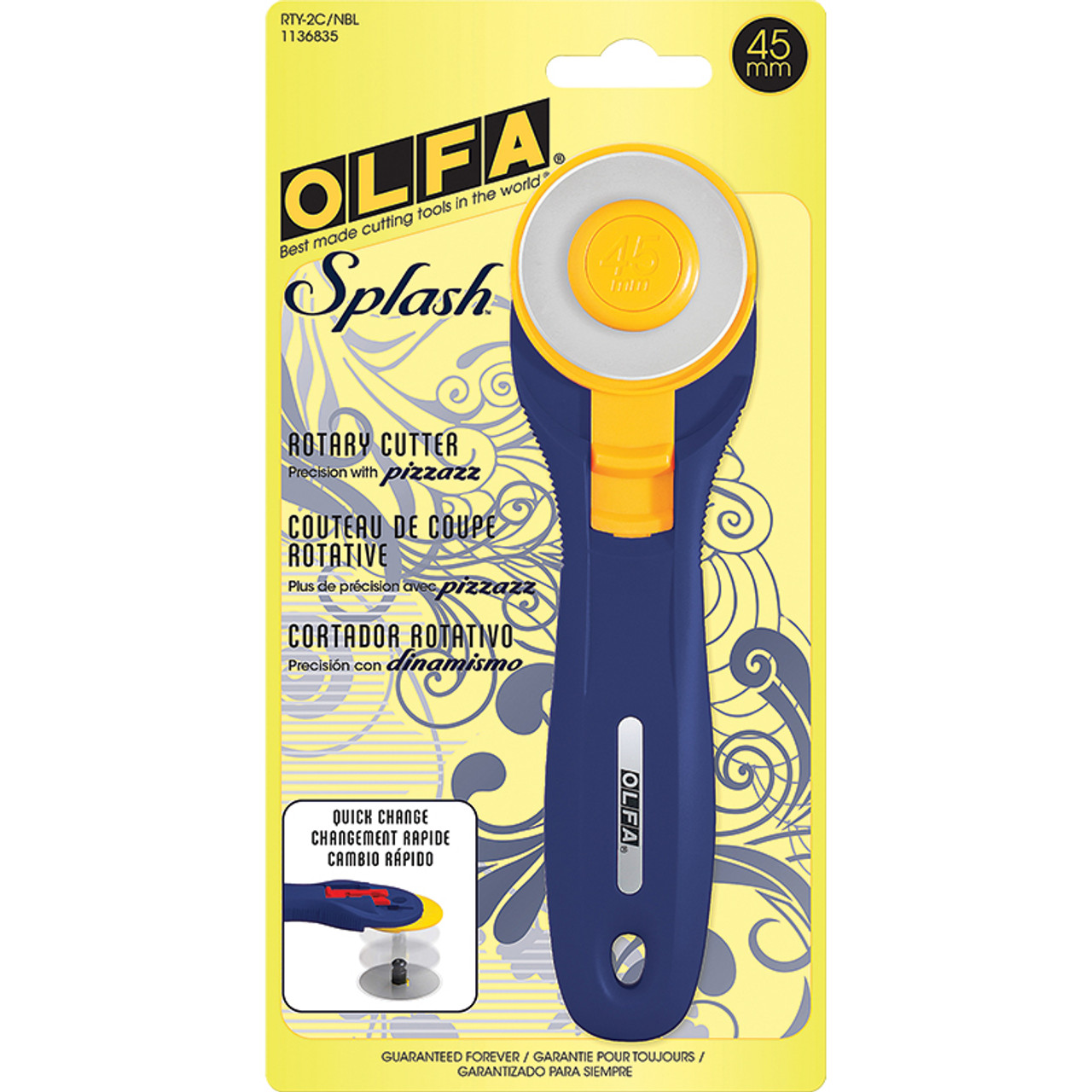 Navy Olfa Splash 45mm fabric rotary cutter - Broadway Fabrics