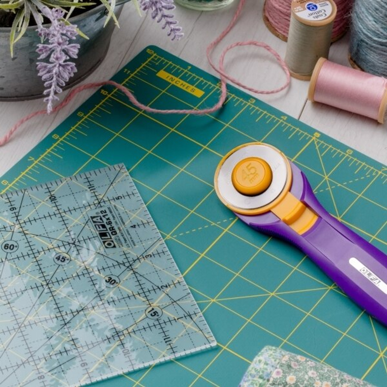 Navy Olfa Splash 45mm fabric rotary cutter - Broadway Fabrics