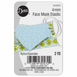 Face Mask Elastic 3 yards X 4 mm by Dritz Face Mask Elastic 3 yards X 4 mm by Dritz