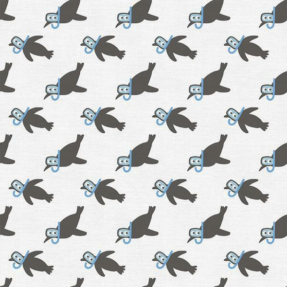 Scuba Penguin kids cotton fabrics design