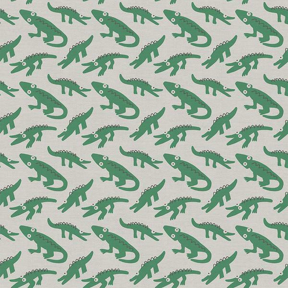 Green alligator kids cotton fabrics design