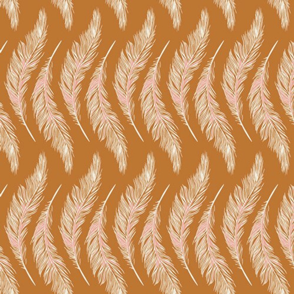 Gold feather Homebody cotton fabrics design