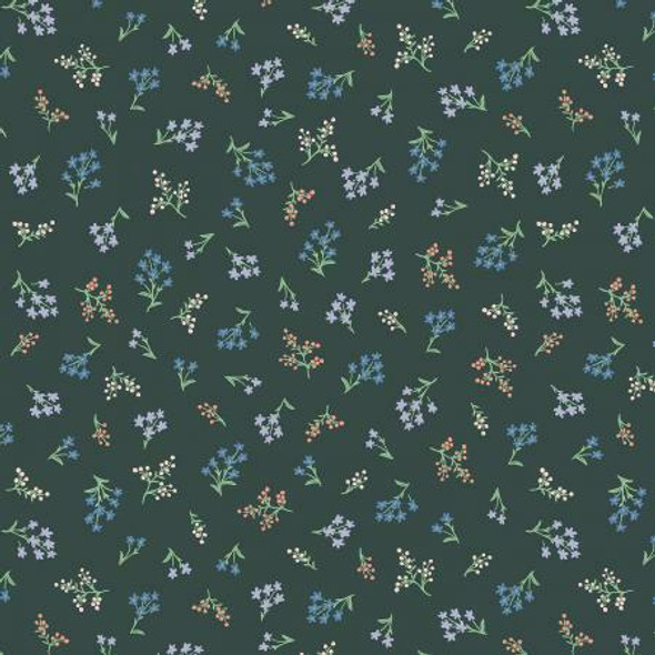 Hunter Green Petites Fleurs fabrics design