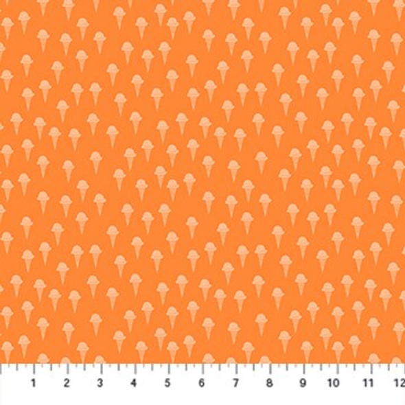 Orange ice cream cones cotton fabrics design