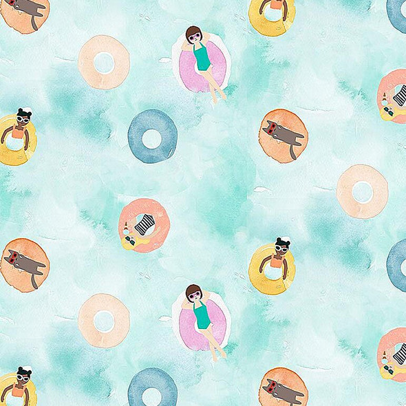 Pool Float Summer cotton fabrics design
