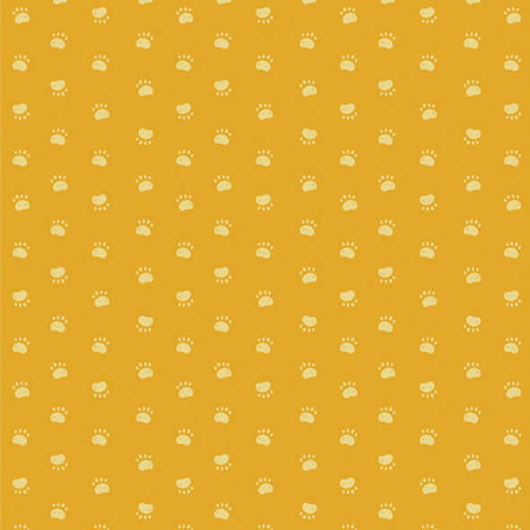 Yellow paw print fabric quilting cotton - Pawsome Walk AGF Oh Woof