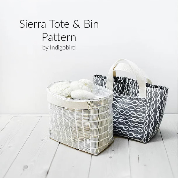 Sierra Tote & Bin sewing pattern by Indigobird - tote bag fabric bin sewing pattern