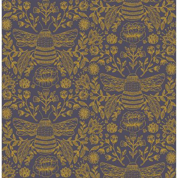 Bee's Knees Twilight metallic - RJR Fabrics Summer in the Cotswolds cotton