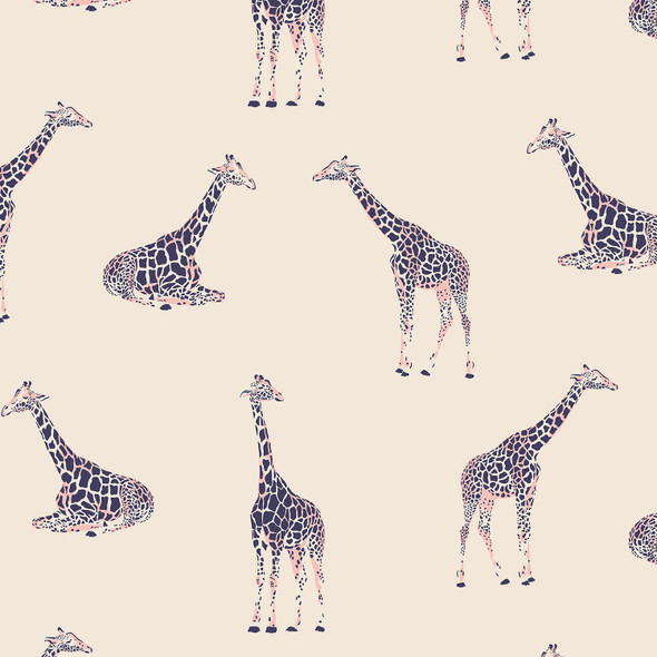 Modern giraffe jungle animal fabric - RJR Fabrics Magic of Serengeti cotton