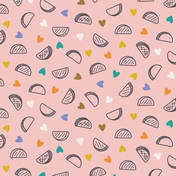 Pink Taco Love cotton fabrics design