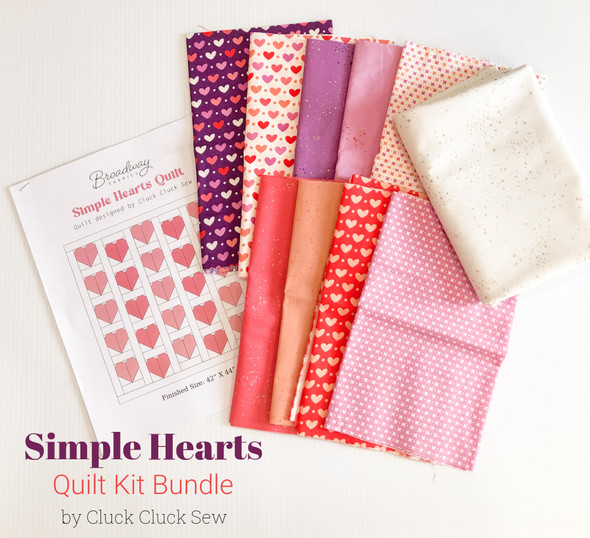 Simple Hearts Valentine Quilt Kit Bundle - Cluck Cluck Sew Simple Hearts Quilt