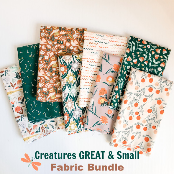 Creatures Great and Small cotton fabric bundle Cloud 9 Fabrics 8 piece fabric bundle