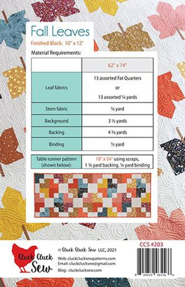 Fall Leaves Quilt - fall seasonal quit pattern Cluck Cluck Sew pattern