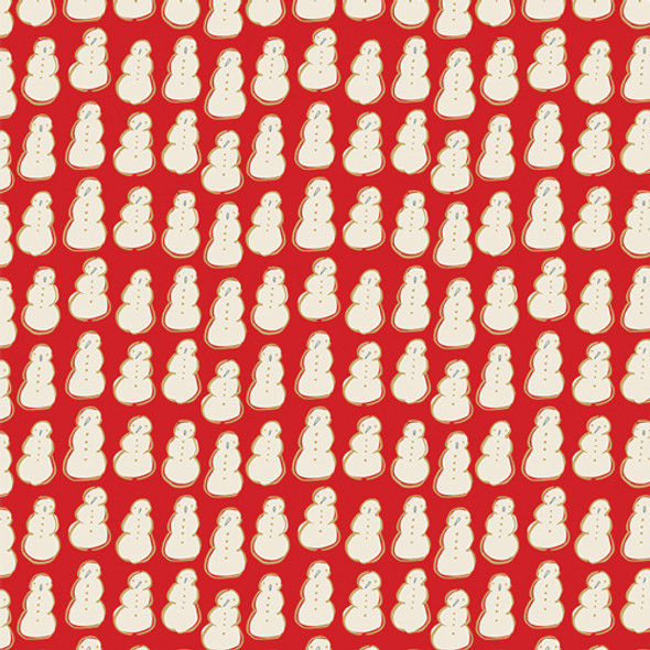 Red White Frosty Snowman cotton fabric - AGF Christmas in the City quilting fabric QTR YD