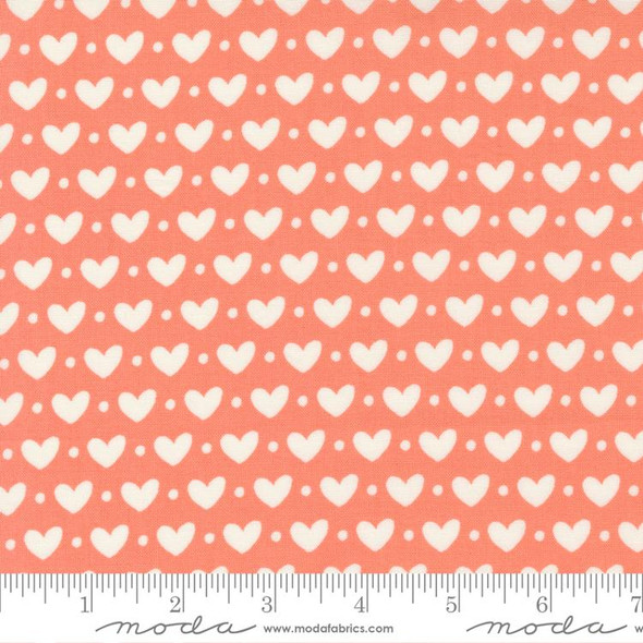 Peach hearts Valentine fabric - Sincerely Yours Moda Fabrics quilt cotton QTR YD