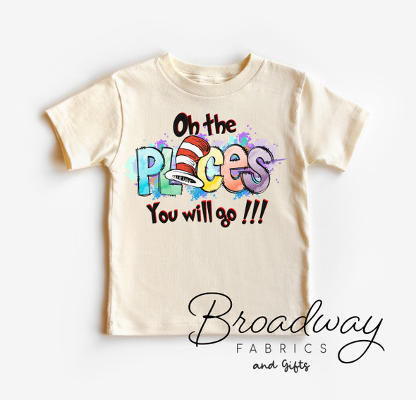 Oh The Places You'll Go Dr Seuss kids shirt - Bella Canvas unisex heather dust