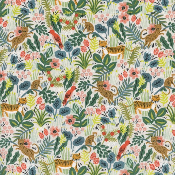 Rainforest jungle fabric, Rifle Paper Co. rainforest cotton fabric, QTR YD