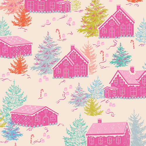 Gumdrops & Gables cotton quilt cotton fabric - AGF Christmas in Color Sold by the Quarter Yard