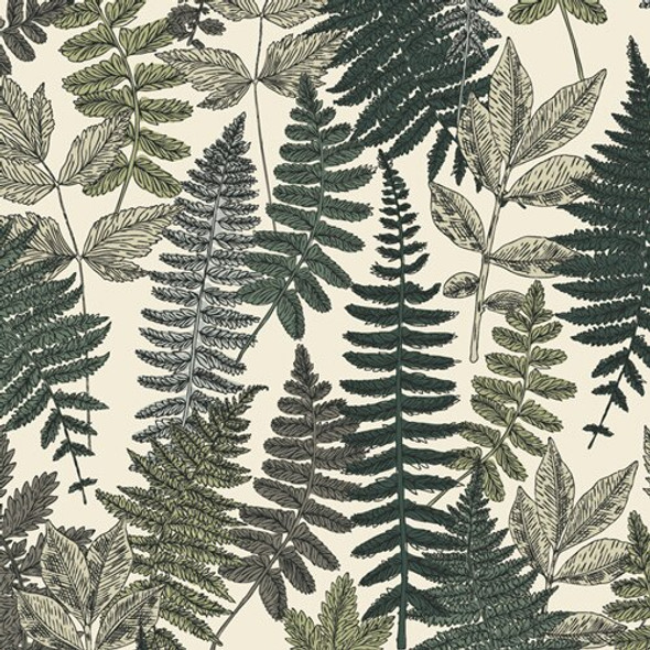 Vintage fern leaves garden fabrics design
