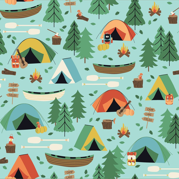 Camping Tent Canoe fabrics design