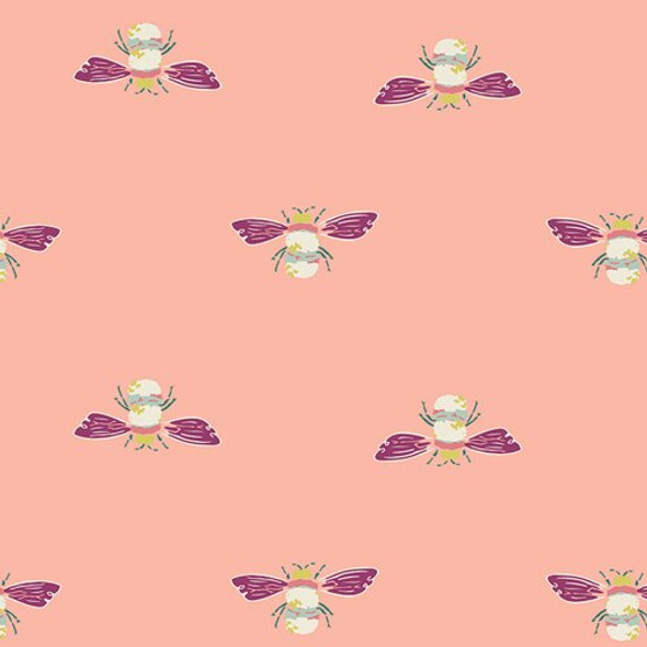 Coral bumble bee fabrics design