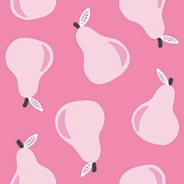 Pink white pears fruit fabrics design