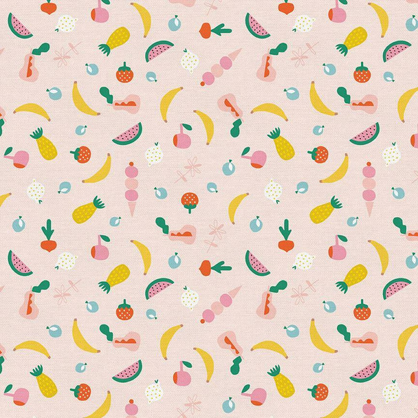 Pink summer fruit quilt cotton fabrics design