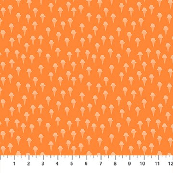 Orange ice cream cones cotton fabrics design