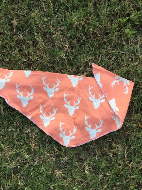 Coral Deer Silhouette Bandana Scarf