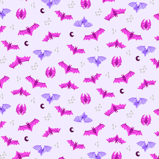 Purple Pink Metallic Bat Attack cotton fabric Cotton + Steel quilt cotton