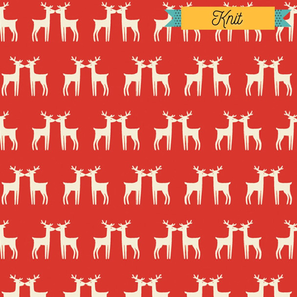 Red Reindeer KNIT Fabrics design